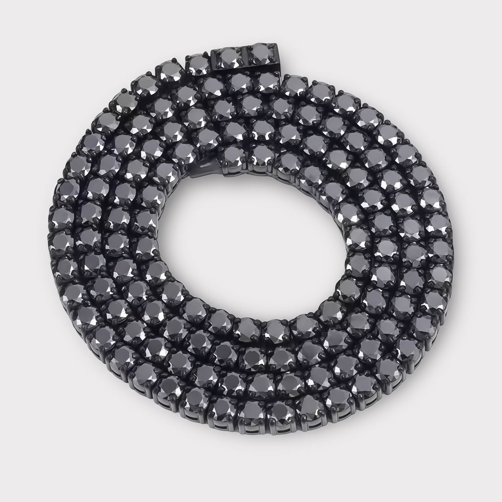 Black Moissanite Tennis Chain